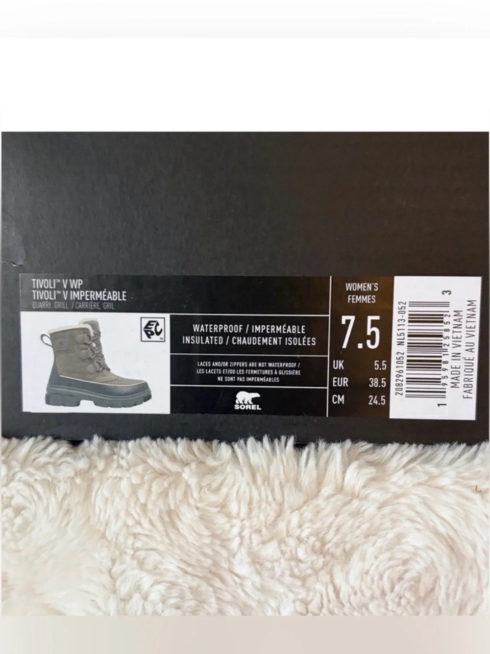 ✨$80✨NWT•SOREL Women's Tivoli V Waterproof Boot | Quarry, Grill 7.5